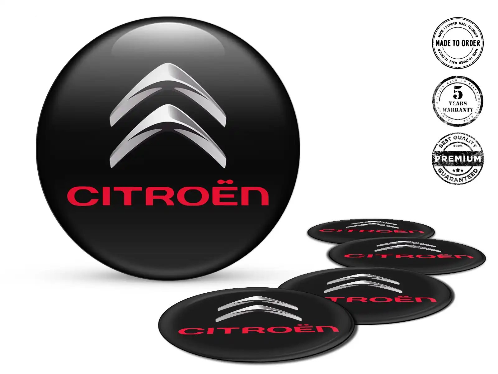 Citroen Wheel Emblems Style High-Quality Dome Labels